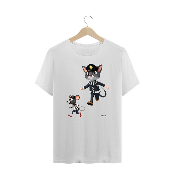 Camiseta Plus Size Gato e Rato