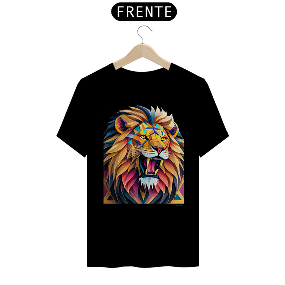 Camiseta Leão Polígonos