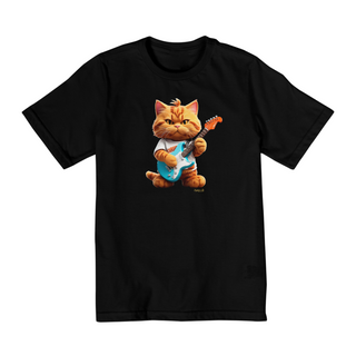 Nome do produtoCamiseta Infantil (2 a 8) - Gatinho Roqueiro