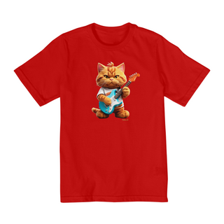 Nome do produtoCamiseta Infantil (2 a 8) - Gatinho Roqueiro