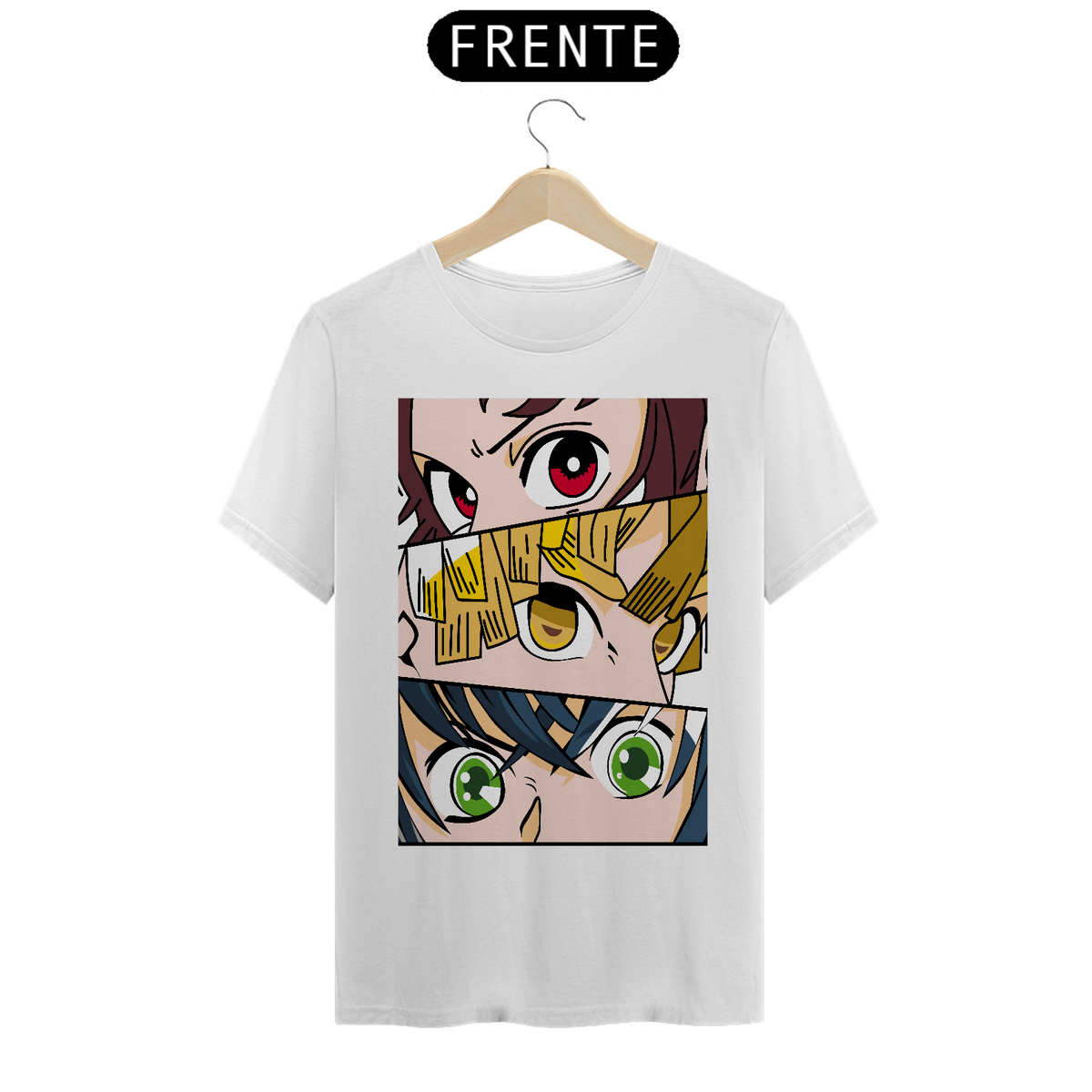 Nome do produto: Tshirt classica tanjiro, zinitsu e inosuke