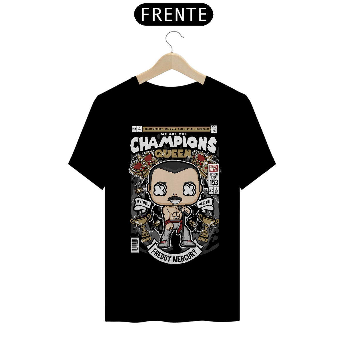 Nome do produto: Tshirt Classic Freddy Mercuri Queen