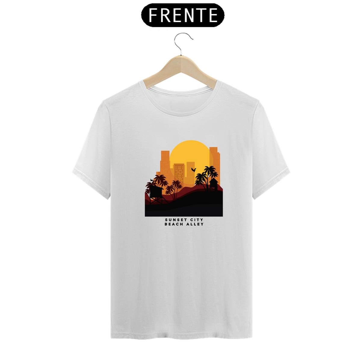 Nome do produto: Camiseta Sunset City Beach Alley Branca