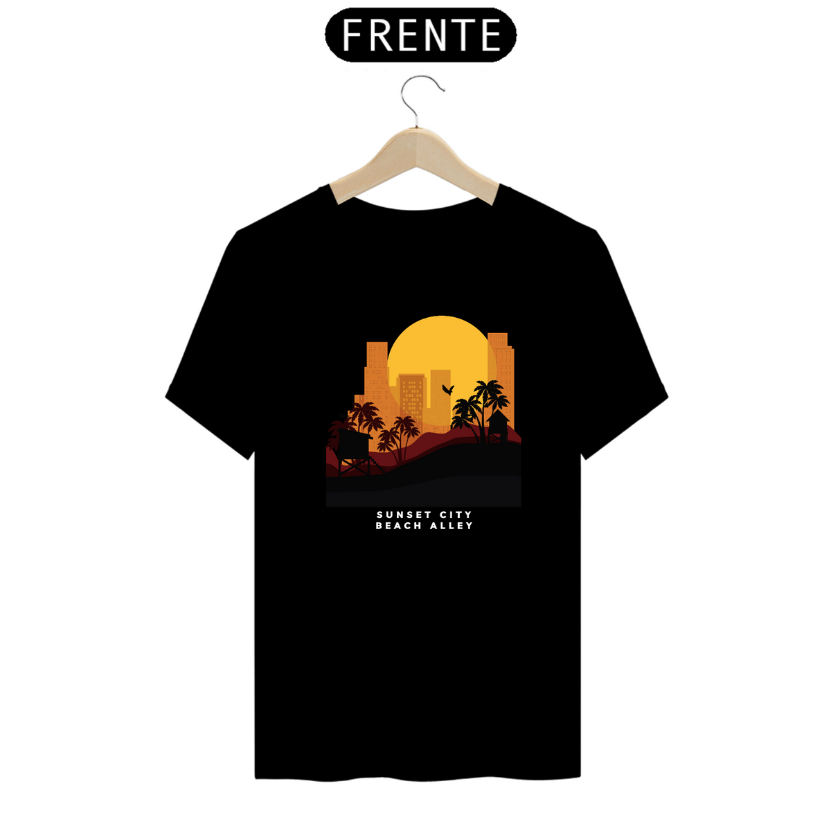 Nome do produto: Camiseta Sunset City Beach Alley Preta