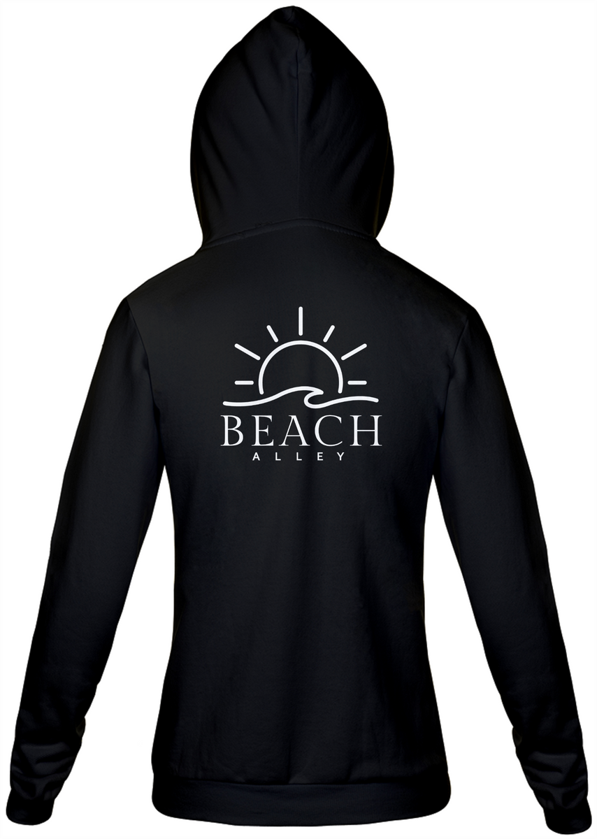 Nome do produto: Moletom com Ziper Unisex Beach Alley Preto