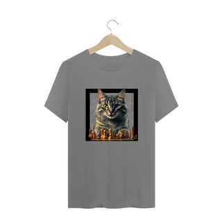 Nome do produtoCAMISETA T-SHIRT PLUS SIZE, CAT PLAYING CHESS