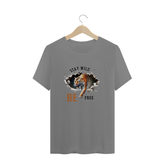 CAMISETA T-SHIRT PLUS SIZE, TIGER STAY WILD BE FREE