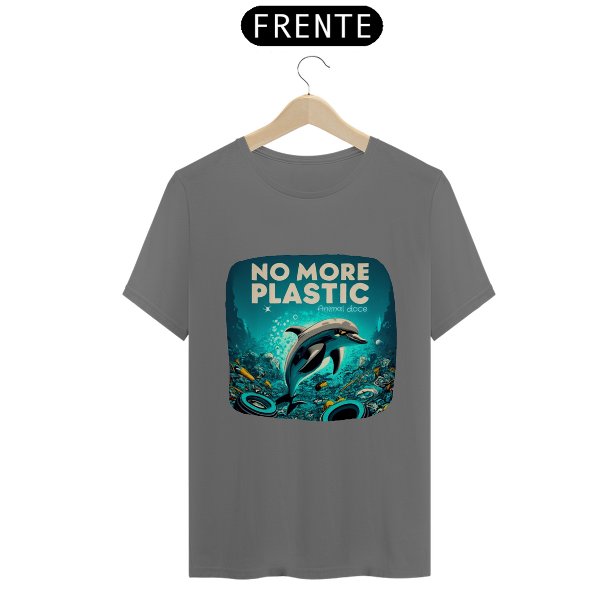 Nome do produto: CAMISETA T-SHIRT ESTONADA, DOLPHIN  NO MORE PLASTIC