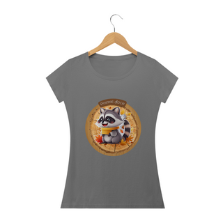 CAMISETA BABY LONG ESTONADA, RACOON