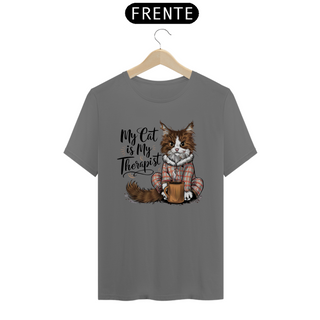 Nome do produtoCAMISETA T-SHIRT ESTONADA, MY CAT IS MY THERAPIST