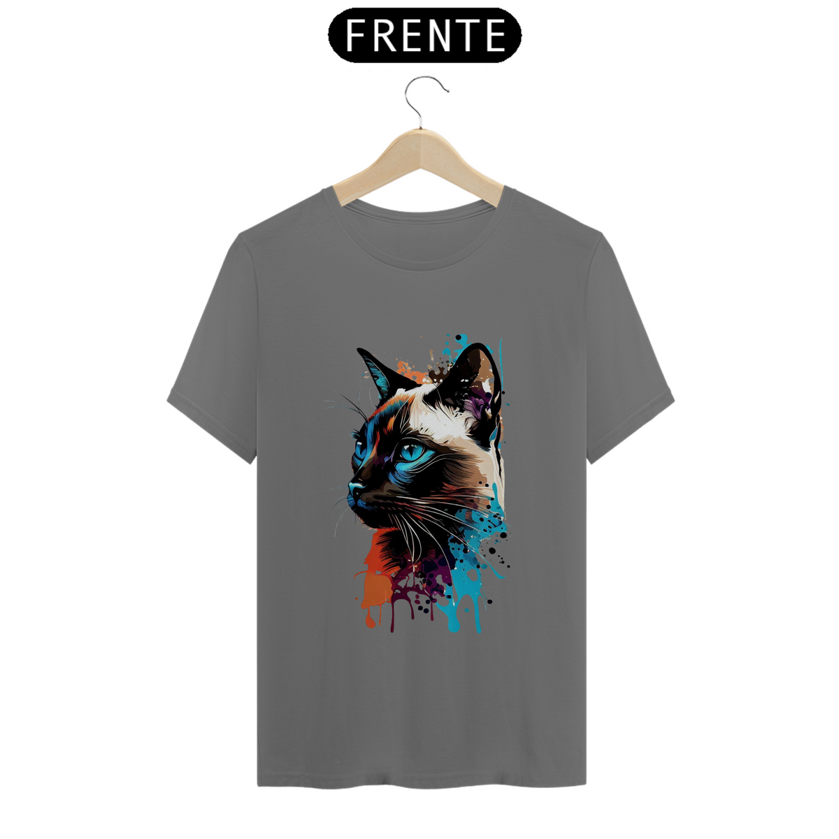 Nome do produto: CAMISETA T-SHIRT ESTONADA, CAT COLOR