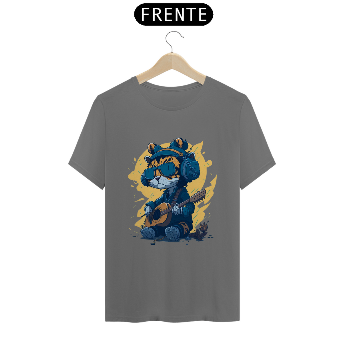 Nome do produto: CAMISETA T-SHIRT ESTONADA, CAT MUSIC