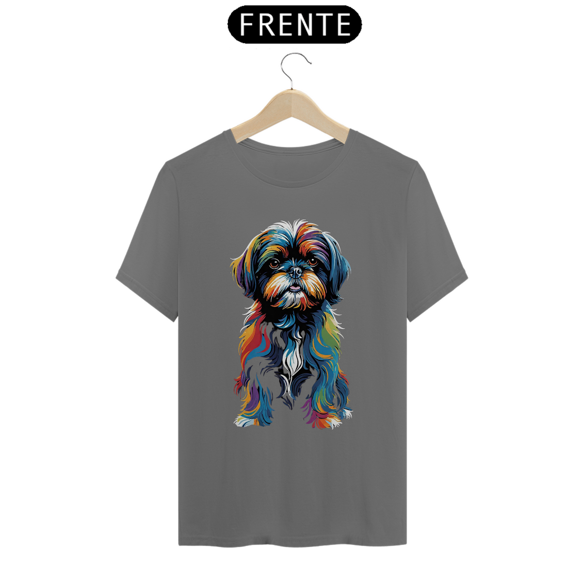 Nome do produto: CAMISETA T-SHIRT ESTONADA,DOG SHIH-TZU