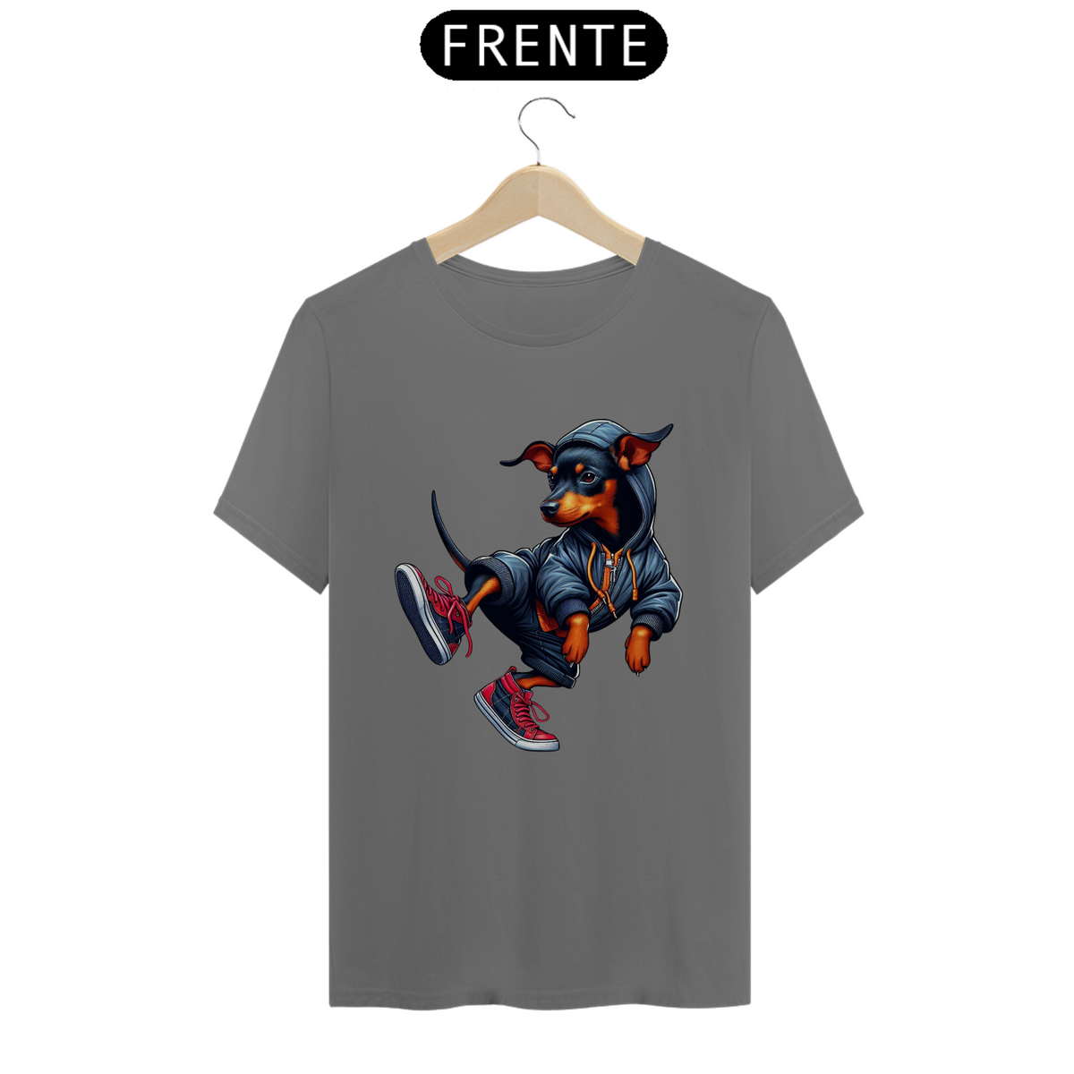 Nome do produto: CAMISETA T-SHIRT ESTONADA, DOG PINSCHER STYLISH