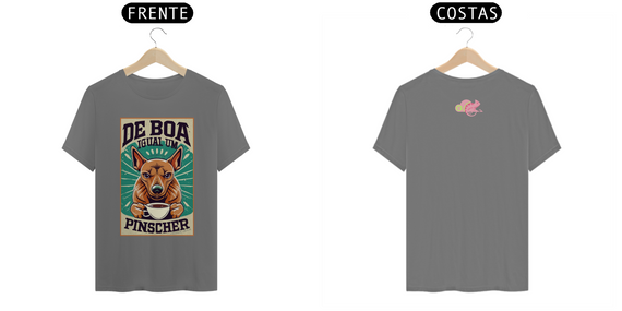 CAMISETA T-SHIRT ESTONADA F/V, DOG DE BOA IGUAL UM PINSCHER 