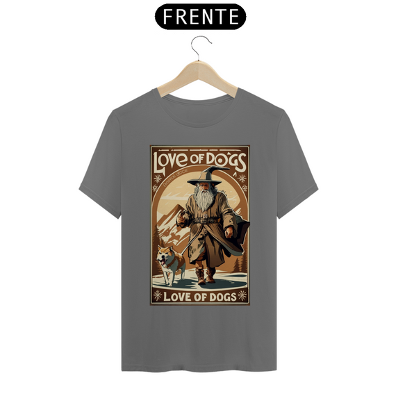 CAMISETA T-SHIRT ESTONADA DOG, SENHOR DOS ANEIS, LOVE OF DOGS