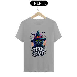 Nome do produtoCAMISETA T-SHIRT CLASSIC, BLACK CAT HALLOWEEN, TRICK OR TREAT