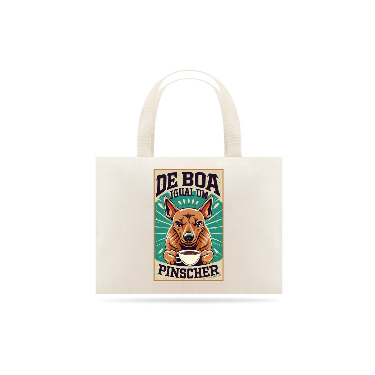 Nome do produto: ECOBAG GRANDE CRU DOG DE BOA IGUAL UM PISCHER, 100% ALGODAO