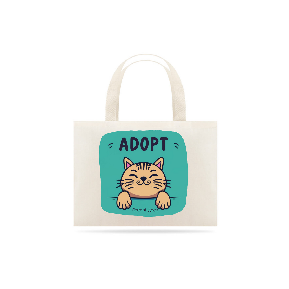 Nome do produto: ECO BAG GRANDE CRU,  ADOPT CAT, 100%ALGODAO, MEDIDA 40X35CM 