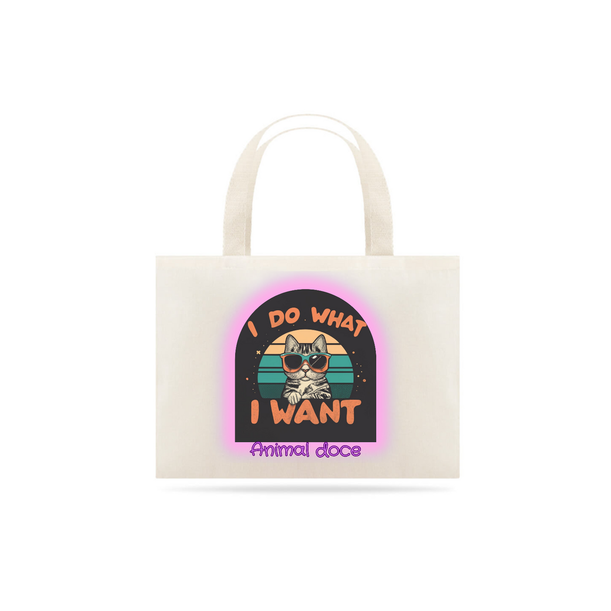 Nome do produto: ECOBAG GRANDE CRU CAT, I DO WHAT I WANT, 100%ALGODAO.