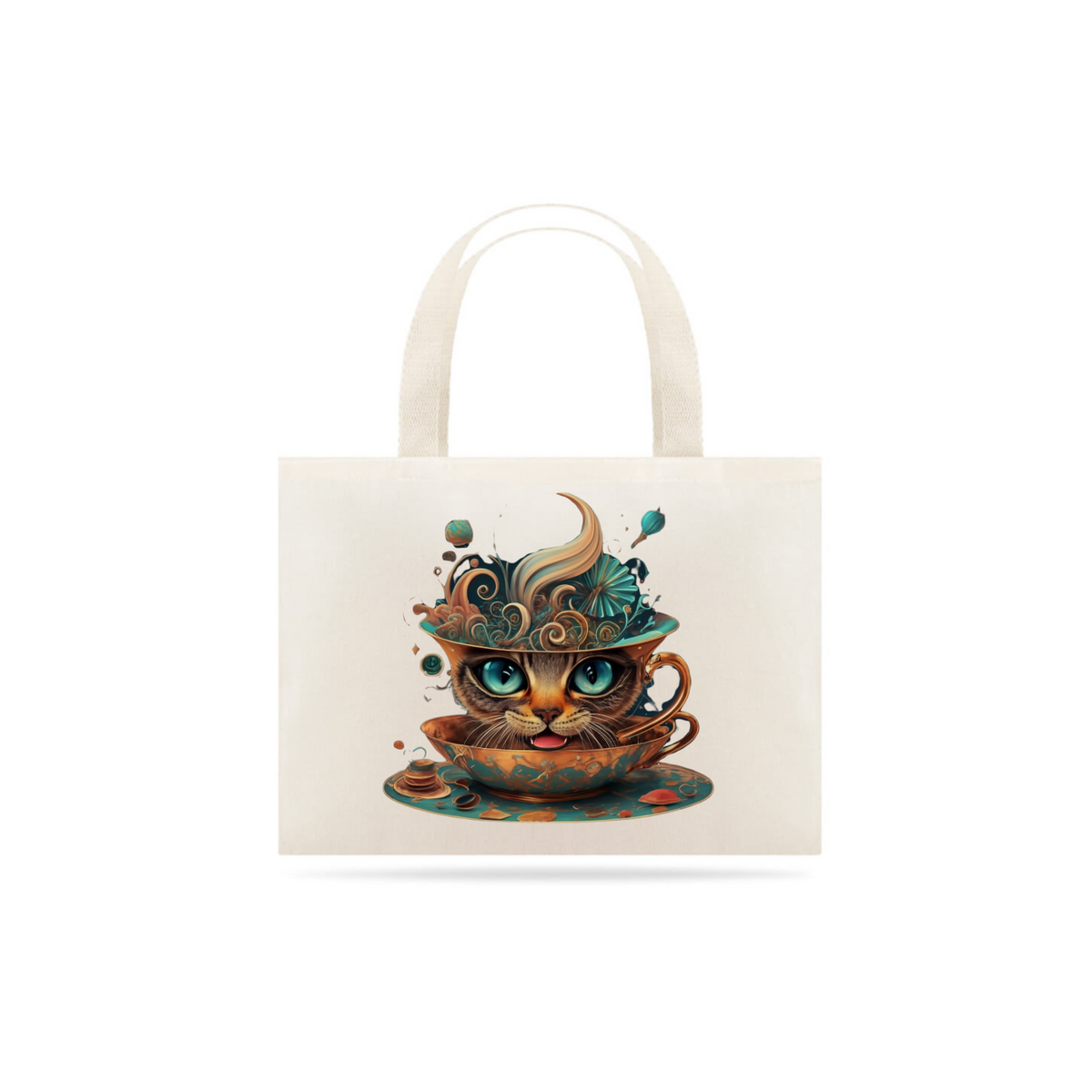 Nome do produto: ECO BAG GRANDE CRU, CAT IN THE CUP, 100%ALGODAO, MEDIDA 40X35CM