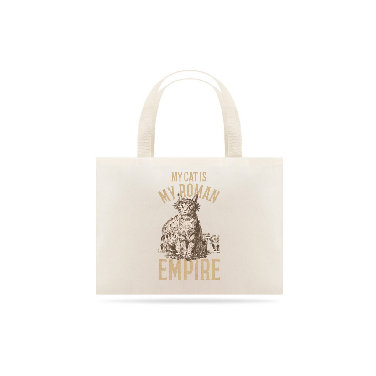 Nome do produto: ECOBAG GRANDE CRU, MY CAT IS MY ROMAN EMPIRE, 100%ALGODAO, P-M-G 