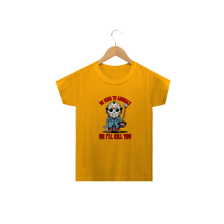 Nome do produtoCAMISETA CLASSIC  INFANTIL DOG, LINHA FILME JASON BE KIND TO ANIMALS SEXTA FEIRA 13-2 A 14 ANOS