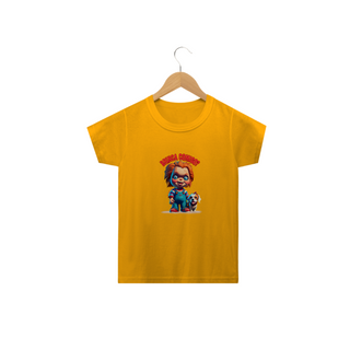 Nome do produtoCAMISETA  CLASSIC INFANTIL DOG, LINHA FILME VERSAO FOFINHA CHUCKY BRINCA COMIGO-2 A 14 ANOS