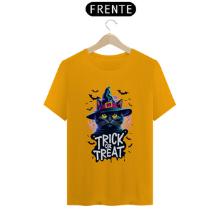 Nome do produtoCAMISETA T-SHIRT CLASSIC, BLACK CAT HALLOWEEN, TRICK OR TREAT