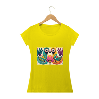 Nome do produtoCAMISETA BABY LONG QUALITY, COLORFUL BIRDS