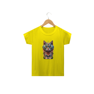 Nome do produtoCAMISETA CLASSIC INFANTIL, COLORFUL CAT-2 A 14 ANOS