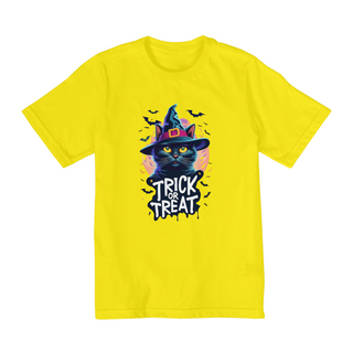 Nome do produtoCAMISETA QUALITY INFANTIL, BLACK CAT HALLOWEEN TRICK OR TREAT--10 A 14 ANOS