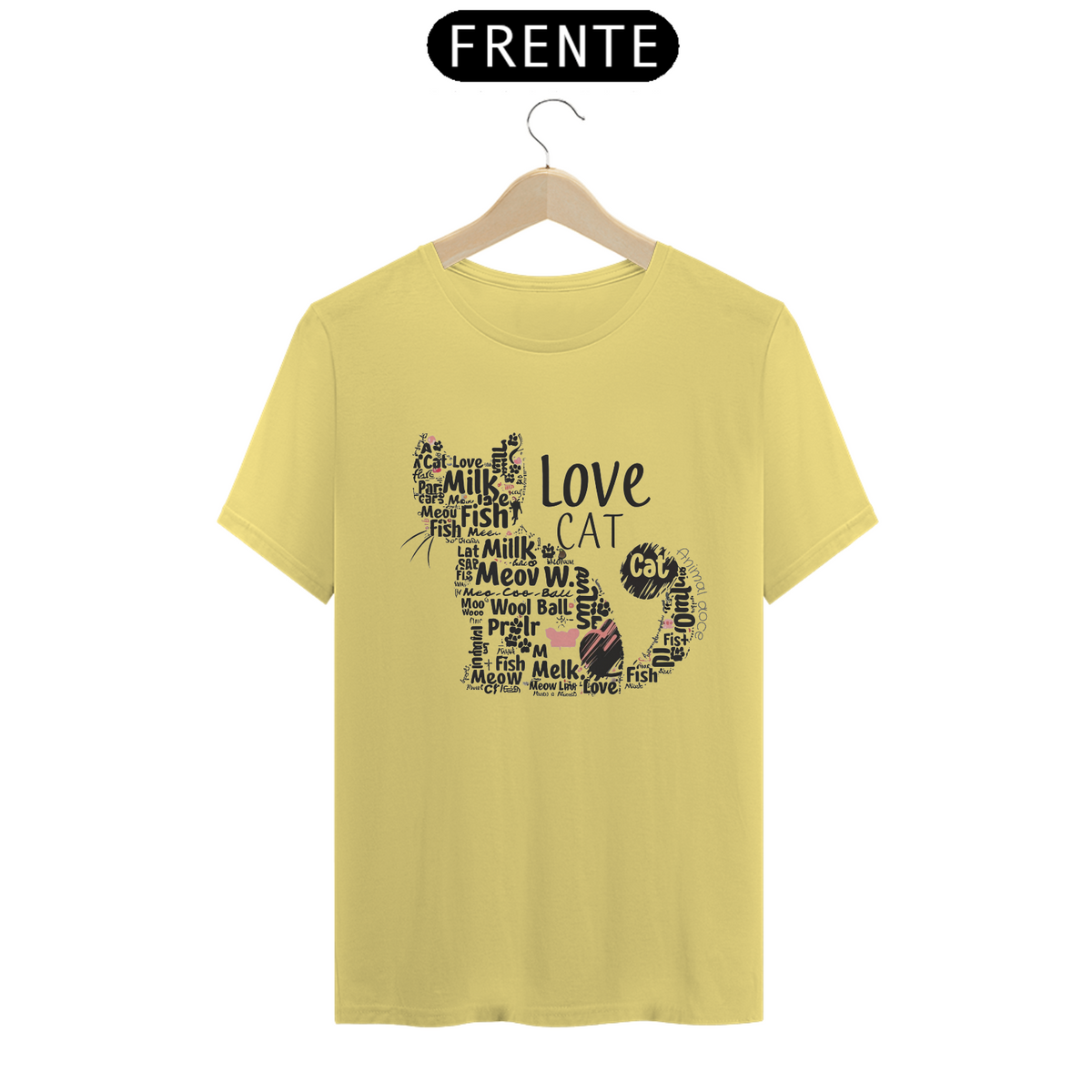 Nome do produto: CAMISETA T-SHIRT ESTONADA, CAT LETRAS