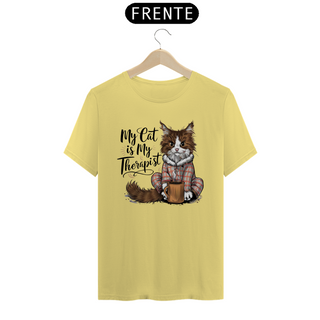 Nome do produtoCAMISETA T-SHIRT ESTONADA, MY CAT IS MY THERAPIST