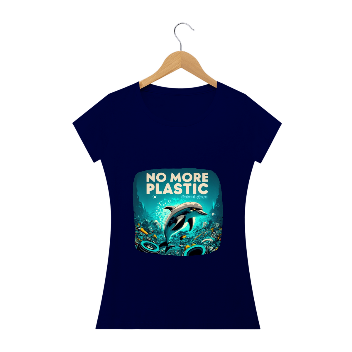 Nome do produto: CAMISETA BABY LONG QUALITY, DOLPHIN  NO MORE PLASTIC