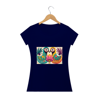 Nome do produtoCAMISETA BABY LONG QUALITY, COLORFUL BIRDS