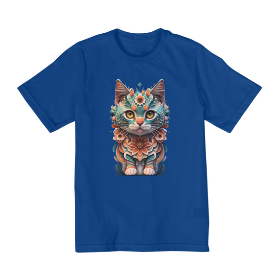 CAMISETA QUALITY INFANTIL COLORFUL CAT- 2 A 8 ANOS