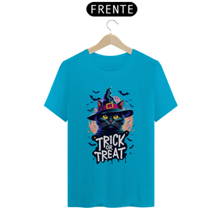 Nome do produtoCAMISETA T-SHIRT CLASSIC, BLACK CAT HALLOWEEN, TRICK OR TREAT