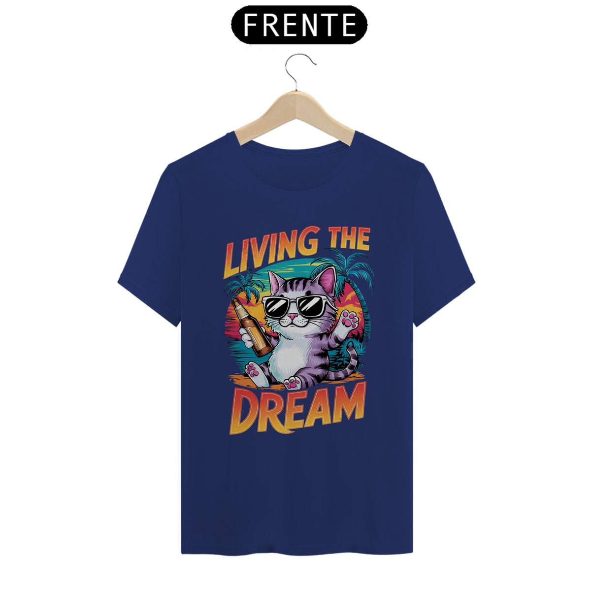 Nome do produto: CAMISETA T-SHIRT PIMA CAT, LIVING THE DREAM