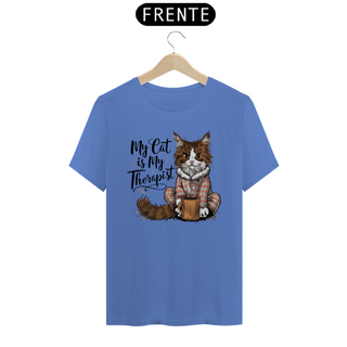 Nome do produtoCAMISETA T-SHIRT ESTONADA, MY CAT IS MY THERAPIST