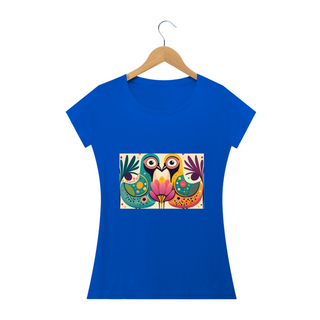 Nome do produtoCAMISETA BABY LONG QUALITY, COLORFUL BIRDS