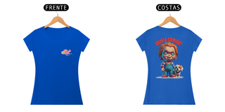 Nome do produtoCAMISETA BABY LONG QUALITY DOG FRENTE E COSTAS, LINHA FILME CHUCKY BRINCA COMIGO