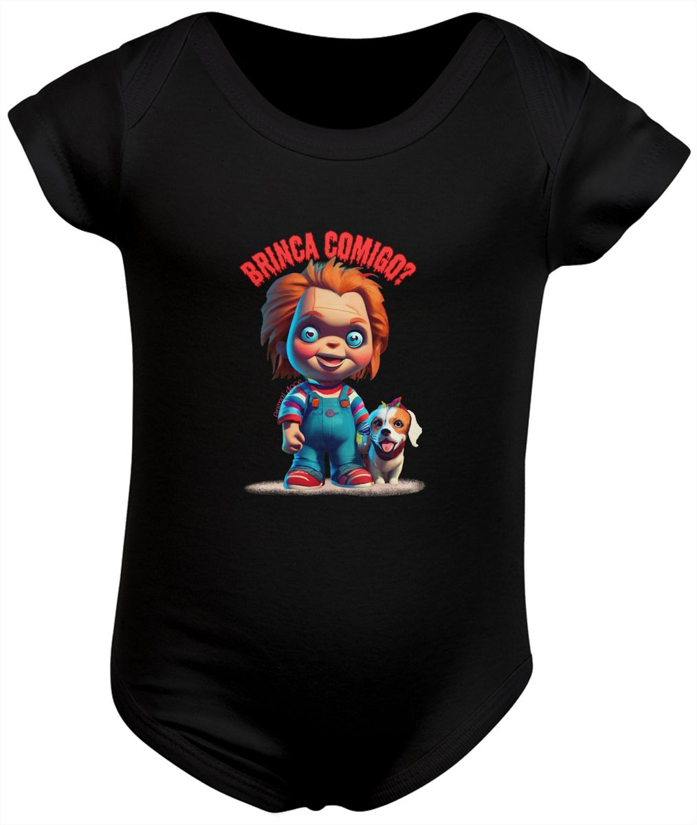 Nome do produto: BODY INFANTIL DOG, FILME VERSÃO FOFINHA CHUCKY BRINCA COMIGO-P M G GG