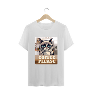 Nome do produtoCAMISETA T-SHIRT PLUS SIZE CAT, COFFEE PLEASE