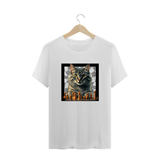 Nome do produtoCAMISETA T-SHIRT PLUS SIZE, CAT PLAYING CHESS