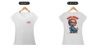 Nome do produtoCAMISETA BABY LONG QUALITY DOG FRENTE E COSTAS, LINHA FILME CHUCKY BRINCA COMIGO