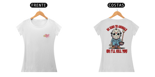 Nome do produtoCAMISETA BABY LONG CLASSIC F/V, LINHA FILME VERSAO FOFINHA JASON BE KIND TO ANIMALS, SEXTA FEIRA 13