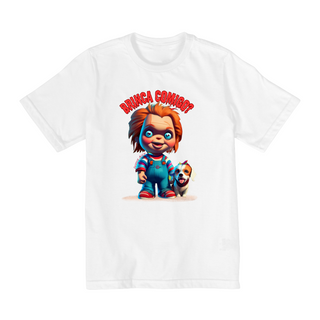 Nome do produtoCAMISETA QUALITY INFANTIL DOG, LINHA FILME VERSAO FOFINHA CHUCKY BRINCA COMIGO-10 A 14 ANOS