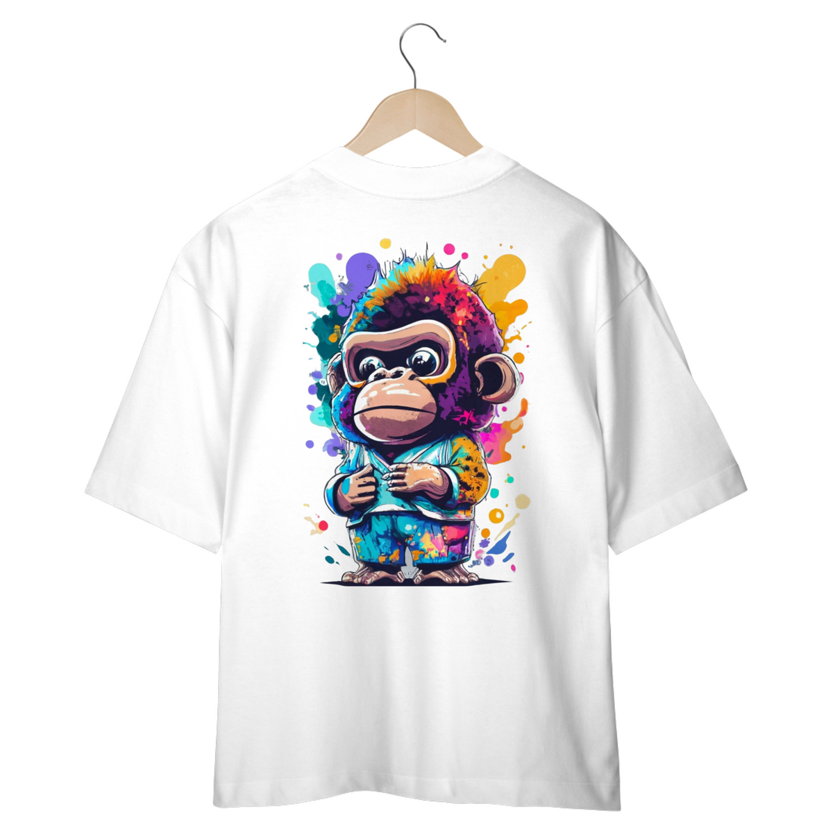 Nome do produto: CAMISETA OVERSIZED, COSTAS MONKEY