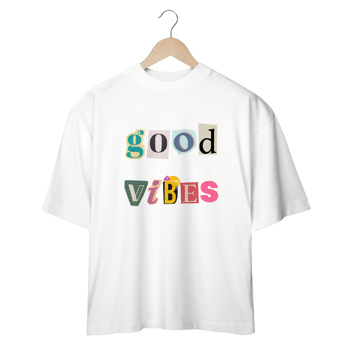 Nome do produto: CAMISETA OVERSIZED, CAMALEAO GOOD VIBES